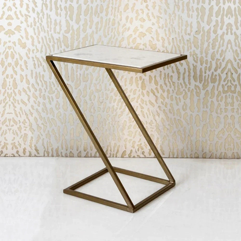 Slanting Chic Premium Metal Side Table - All India Decor