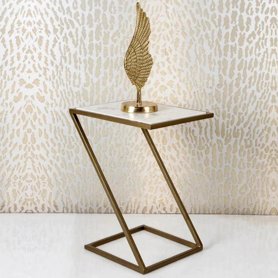 Slanting Chic Premium Metal Side Table - All India Decor