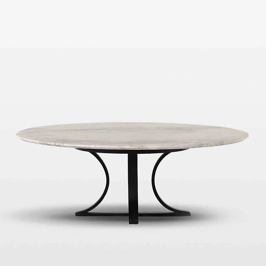 Unique Design White Marble Iron Center Table - All India Decor