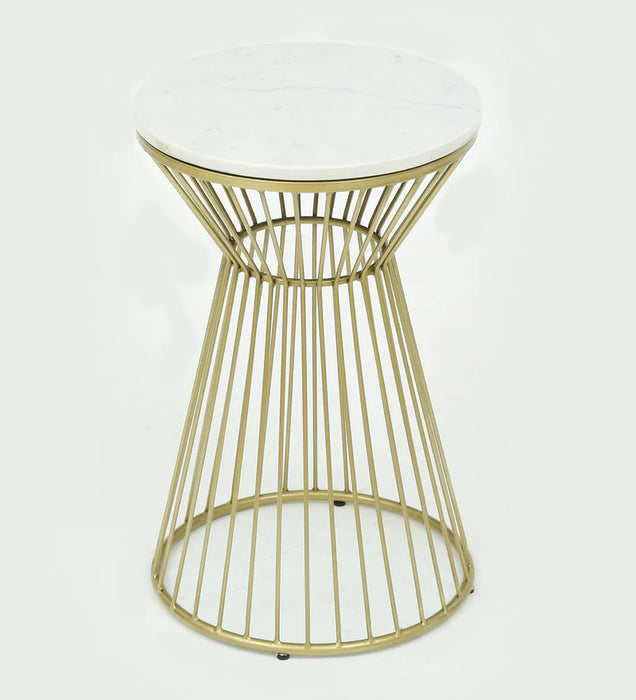 Metal End Table In White Colour