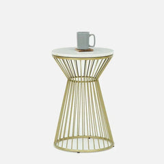 Metal End Table In White Colour - All India Decor