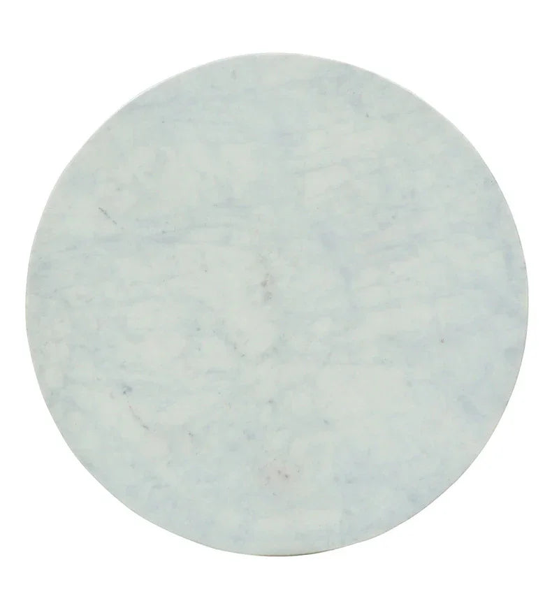 Metal End Table In White Colour - All India Decor