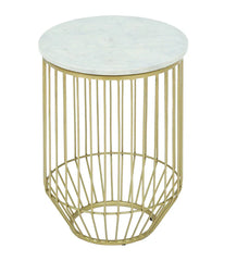 Metal End Table In White Colour - All India Decor