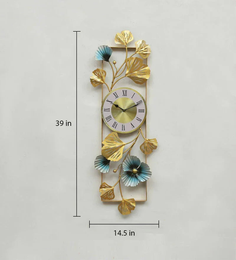 Metal Frame Wall Art With Clock - All India Decor