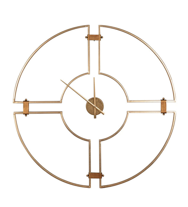 Golden Metal Analog Round Clock