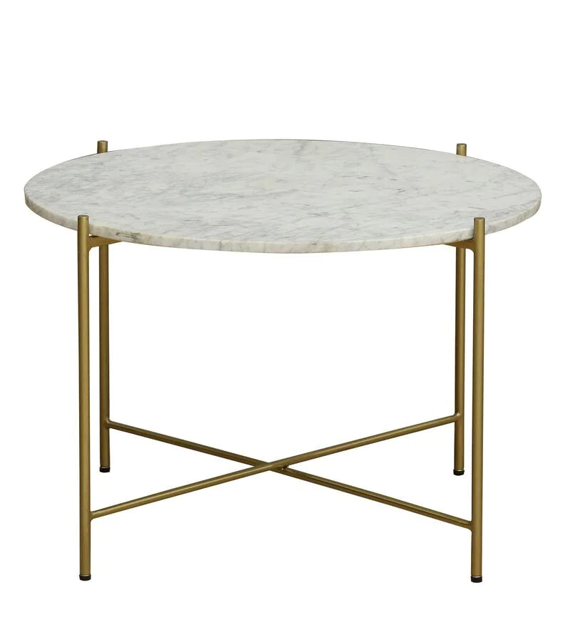 Metal Coffee Table With Marble Top