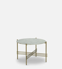 White Marble Round Metallic Stand Coffee Tables