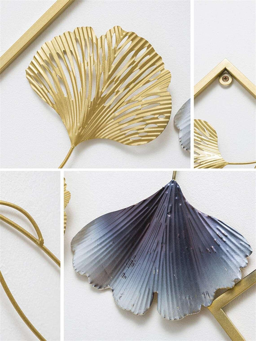 Gold Metal Leaf Iron Wall Art S/3 - All India Decor