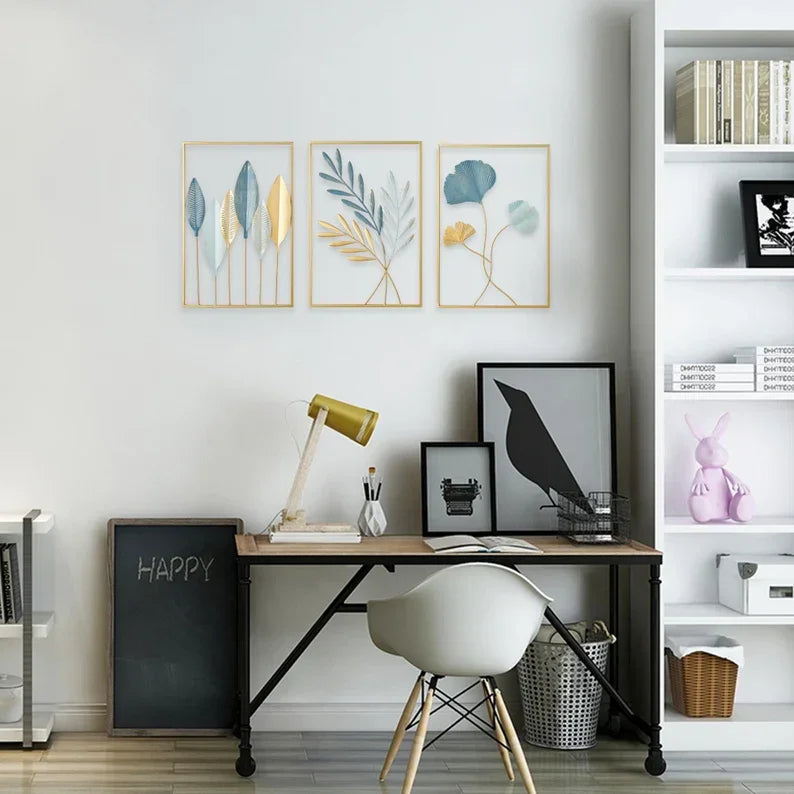 3 Panel Metal Wall Art - All India Decor