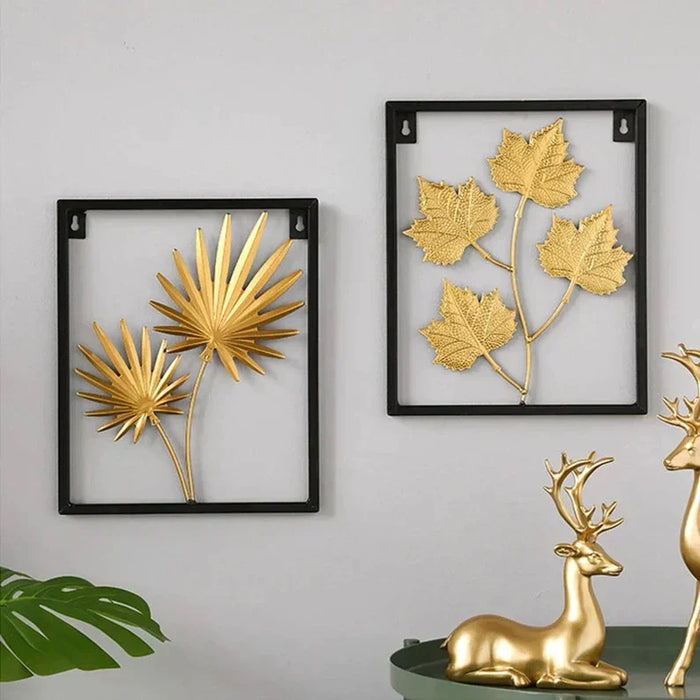 Metal Leaf Iron Home Wall Decor S/3 - All India Decor