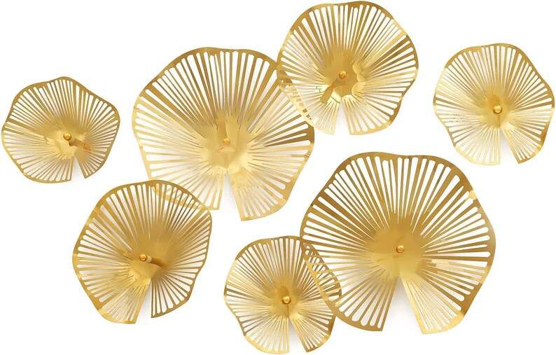 Seven Pieces Metal Lotus Leaves