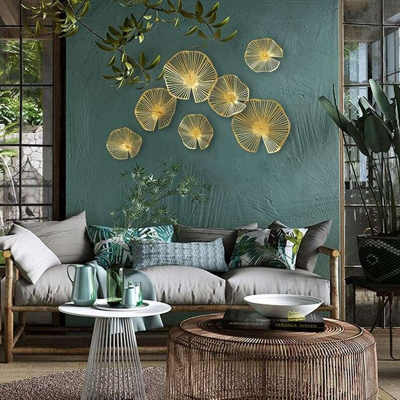 Seven Pieces Metal Lotus Leaves - All India Decor
