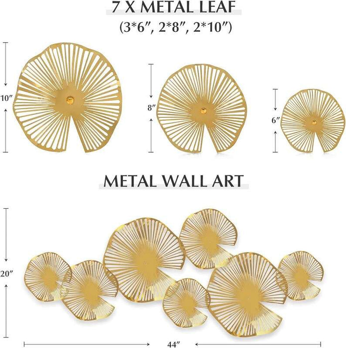 Seven Pieces Metal Lotus Leaves