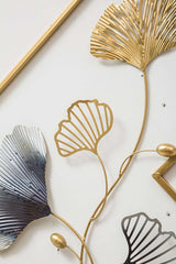 Gold Metal Leaf Iron Wall Art S/3