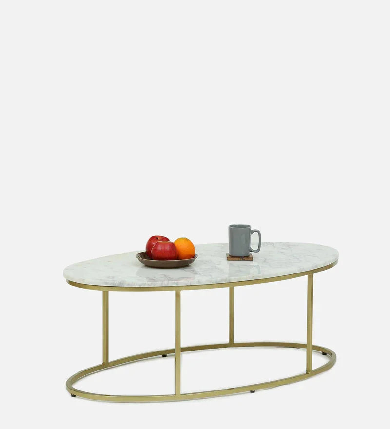 Metal Coffee Table In White Colour - All India Decor