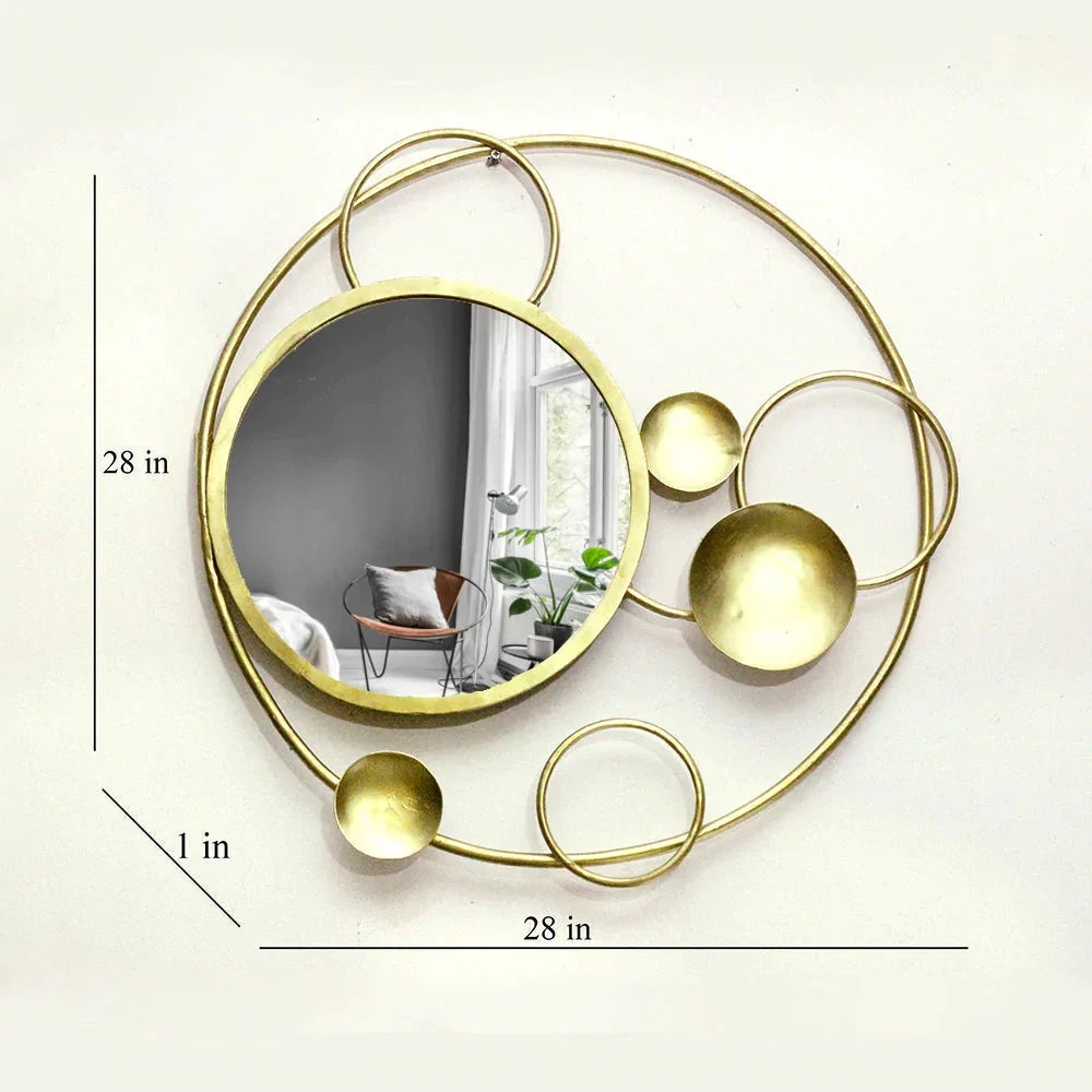 Abstract Circular Round Mirror Wall Decor - All India Decor