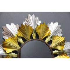 Gold & Silver Petals Round Mirror Wall Décor - All India Decor