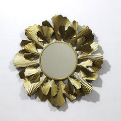 Golden Luring Petals Round Mirror Wall Decor - All India Decor