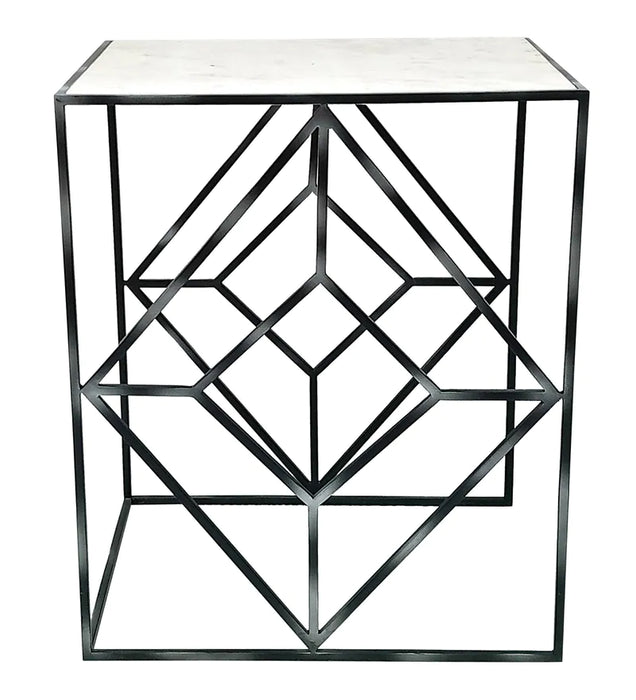 Marble Top End Table in Black Colour