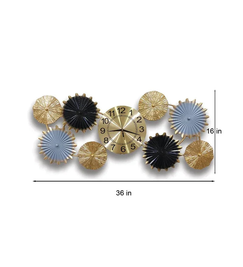 Metal Decorative Horizontal Wall Clock - All India Decor
