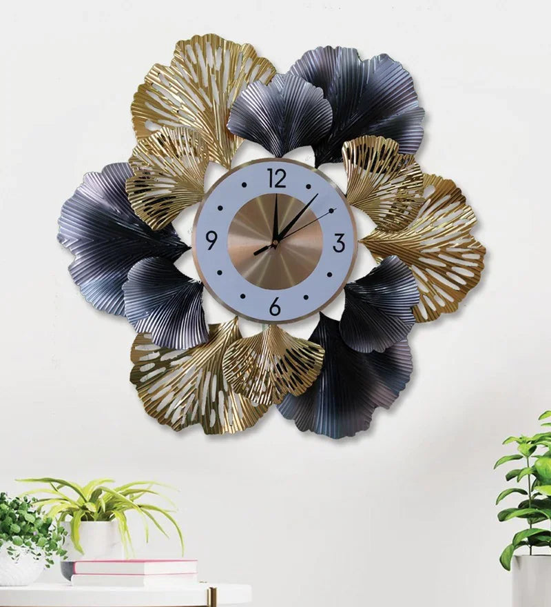 Metal Floral Wall Clock - All India Decor