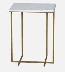 Marble Top End Table in Gold Finish - All India Decor