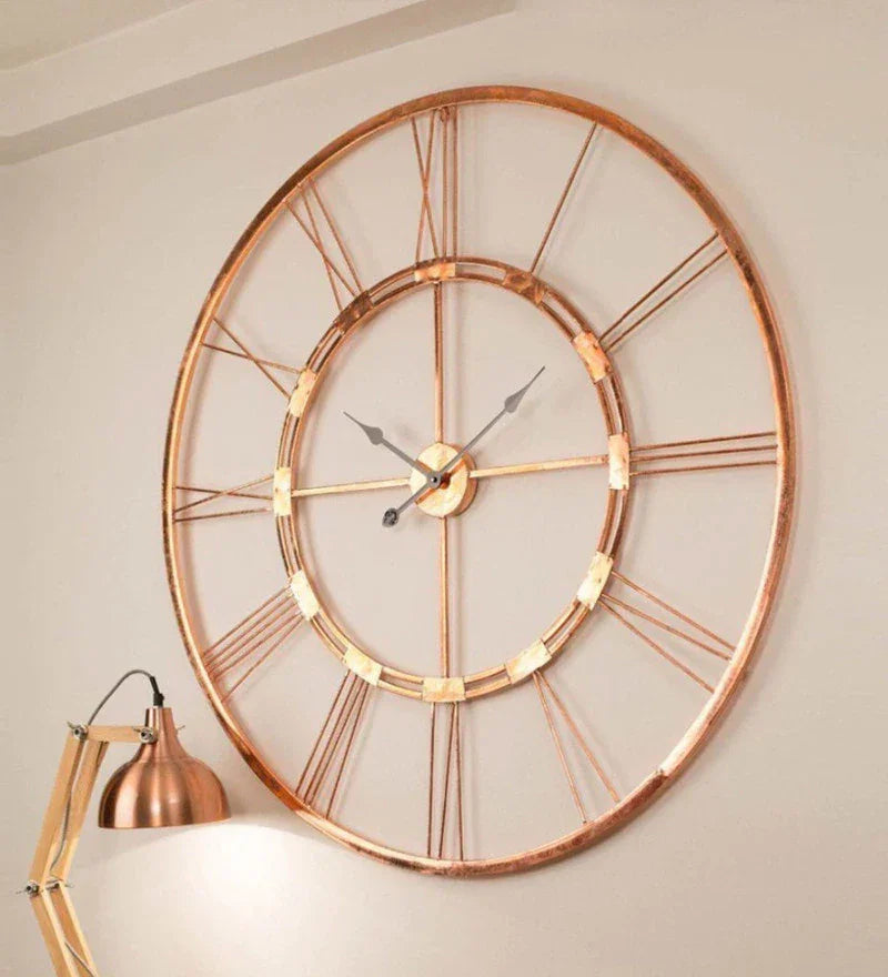 Vintage Metal Analog Round Clock - All India Decor