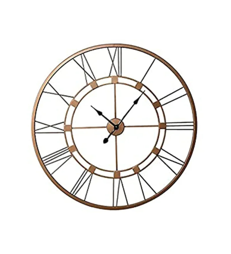 Vintage Metal Analog Round Clock - All India Decor