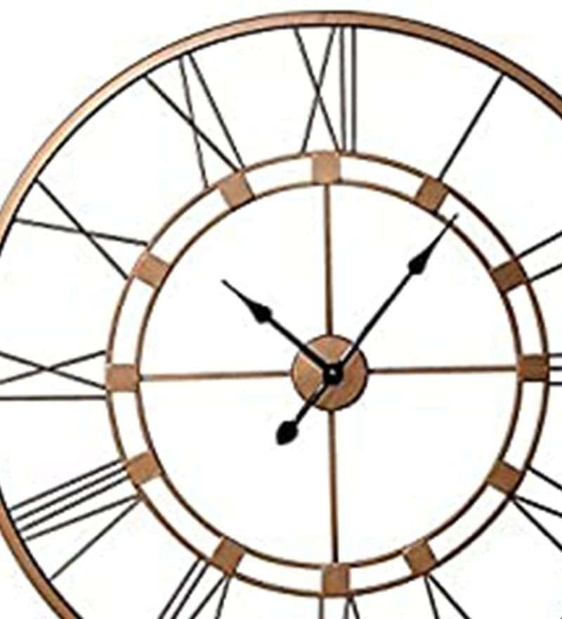 Vintage Metal Analog Round Clock - All India Decor
