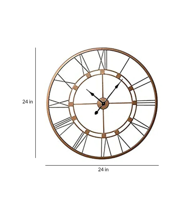 Vintage Metal Analog Round Clock - All India Decor
