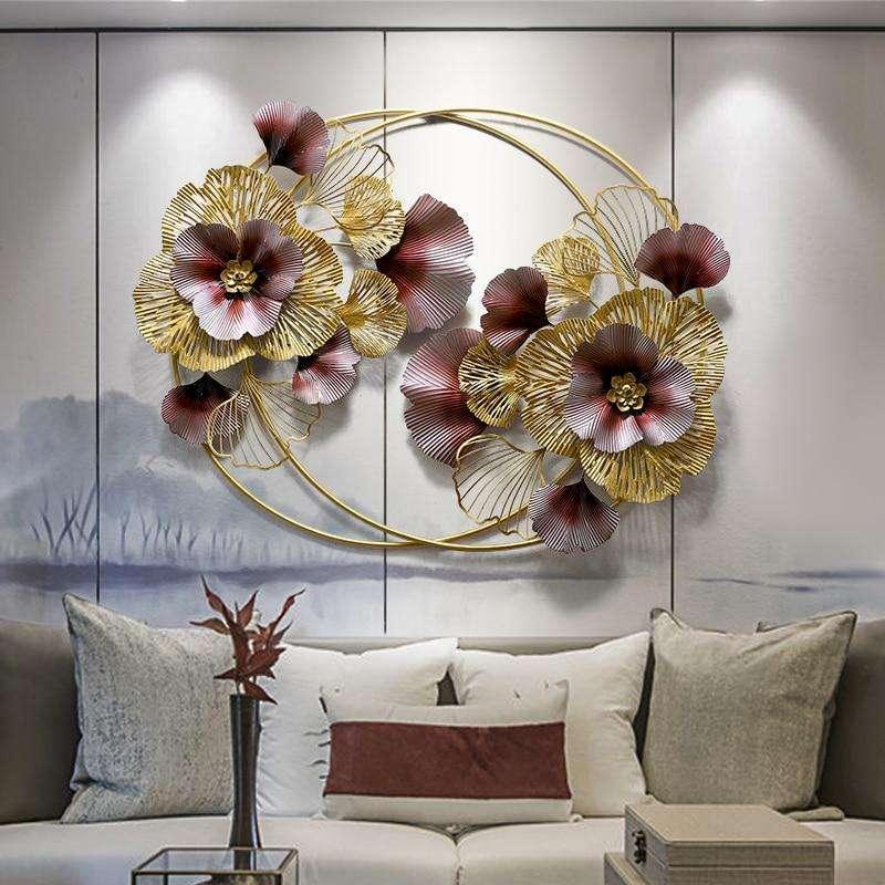 Red Floral Metal Wall Art - All India Decor