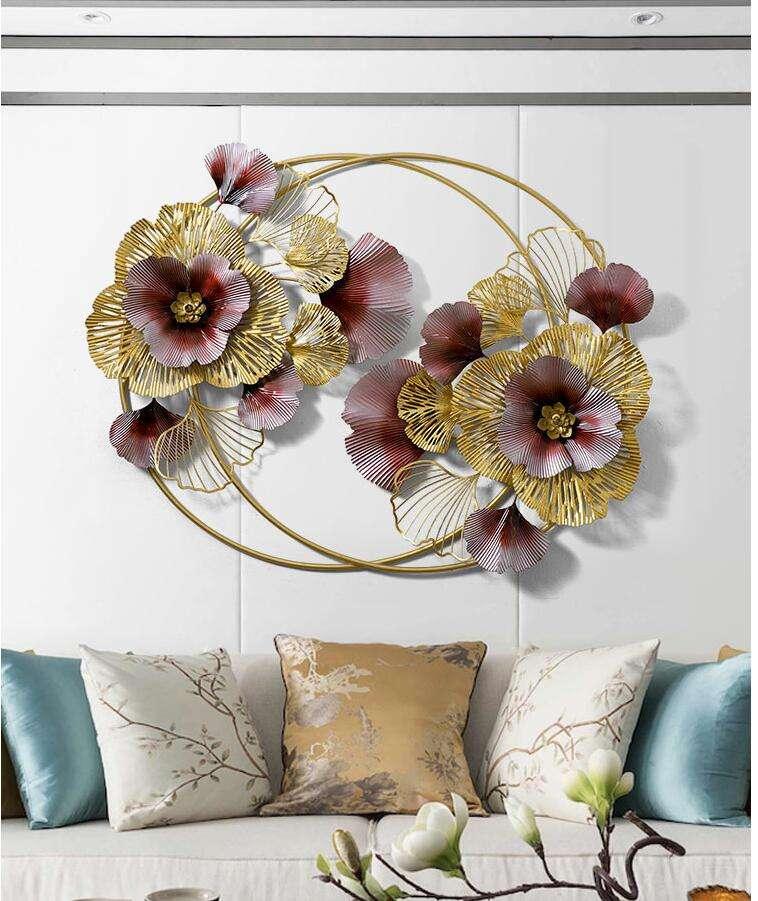 Red Floral Metal Wall Art - All India Decor