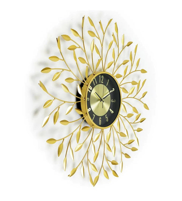 Rhythm Leafy Metal Wall Clock