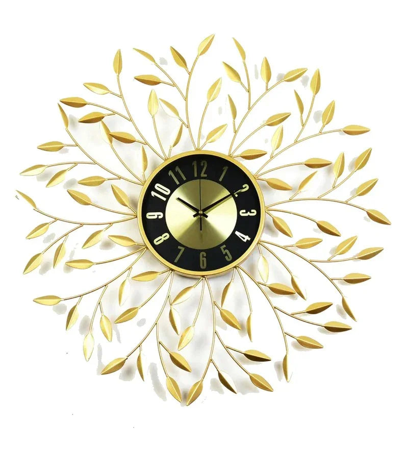 Rhythm Leafy Metal Wall Clock - All India Decor
