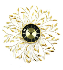 Rhythm Leafy Metal Wall Clock - All India Decor