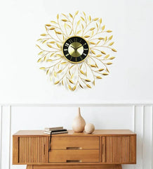 Rhythm Leafy Metal Wall Clock - All India Decor