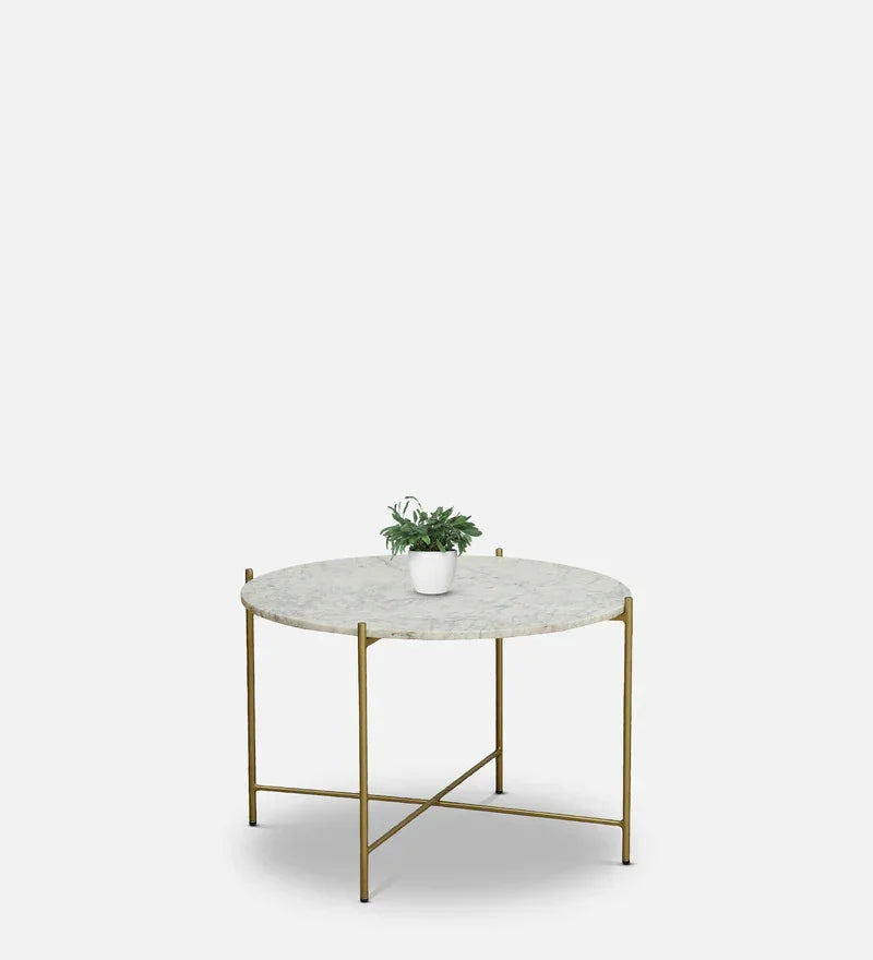 Metal Coffee Table With Marble Top - All India Decor