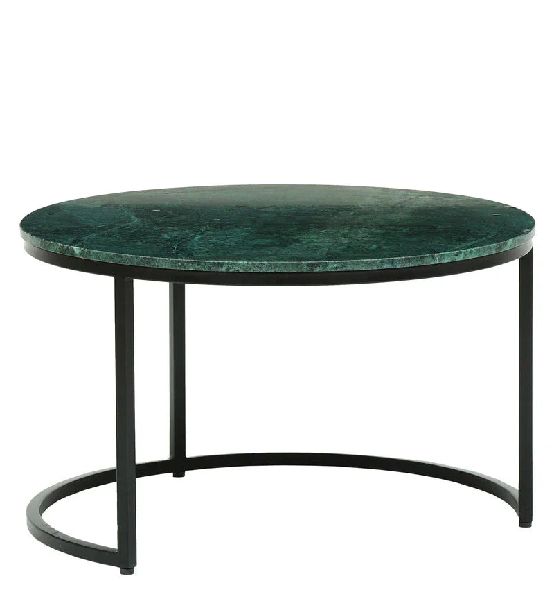 Metal Nesting Coffee Table Set In Green Colour - All India Decor