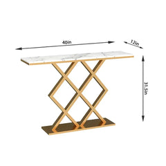 Geometric Criss Cross Pattern Contemporary Console Table - All India Decor