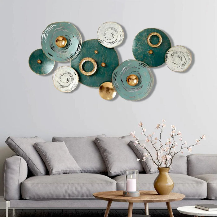 Abstract Turquoise Metal Wall Art