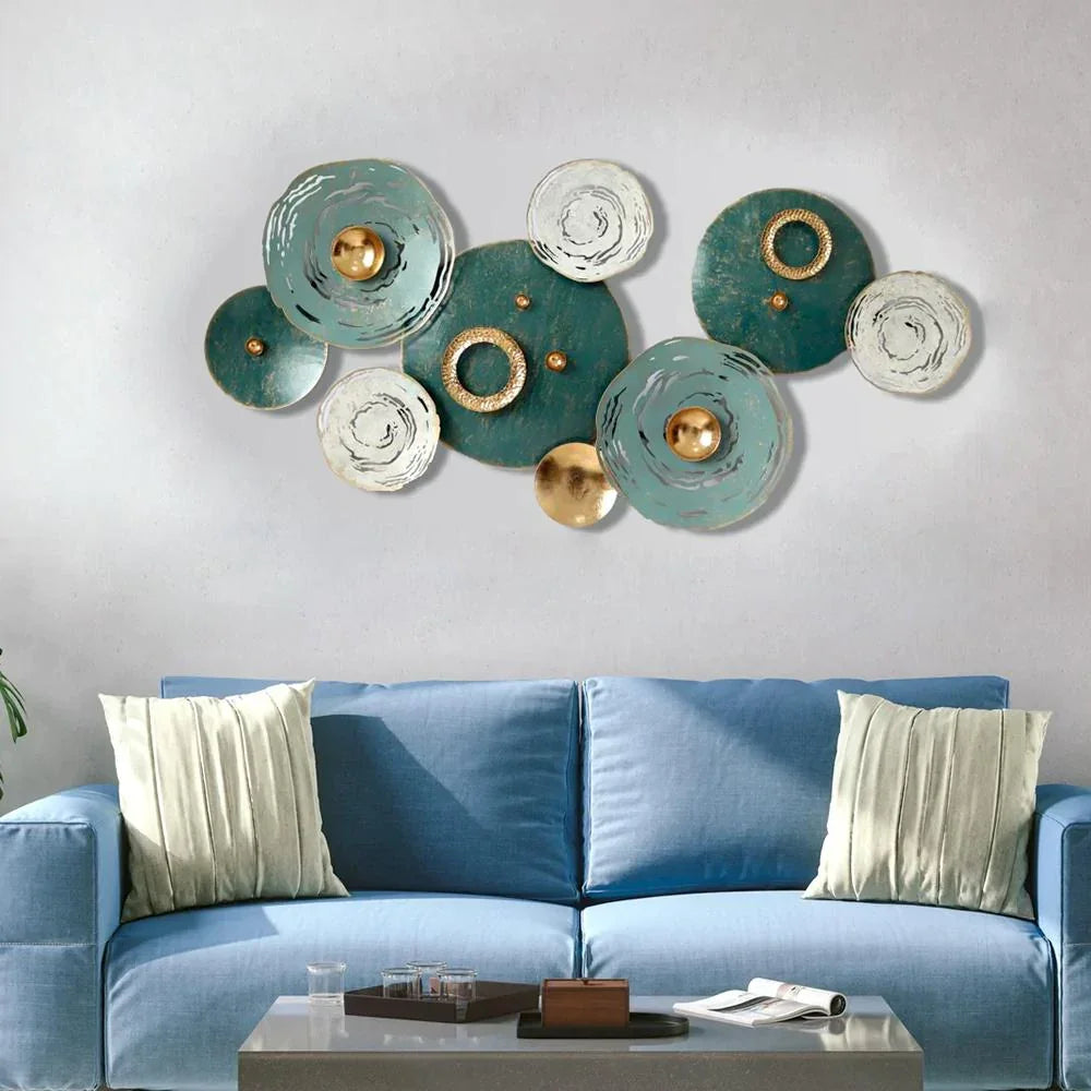 Abstract Turquoise Metal Wall Art - All India Decor