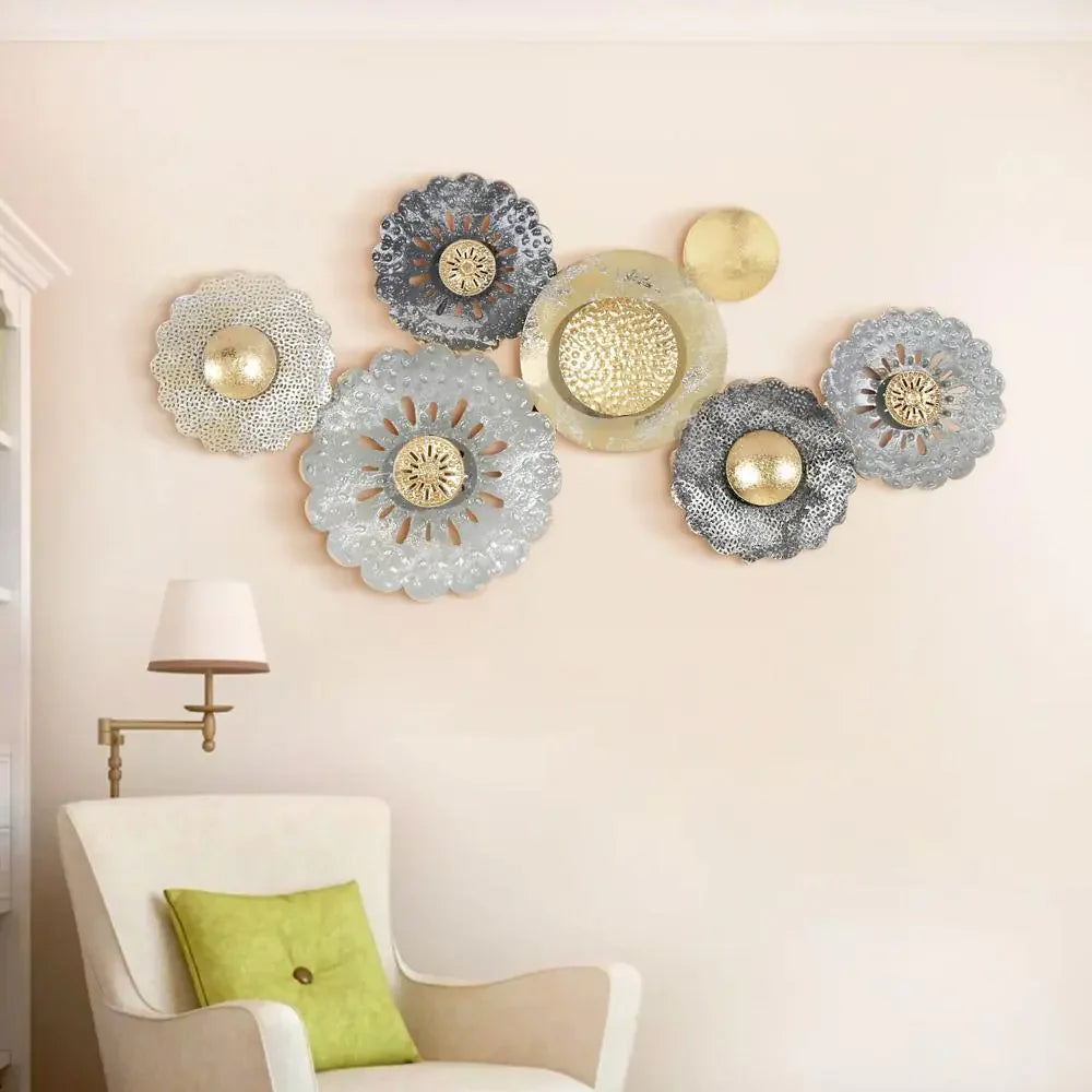 Subtle Floral Metal Wall Art - All India Decor