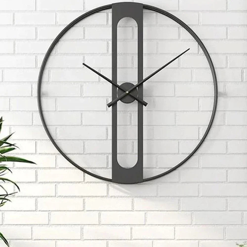 Black Metal Minimalist Metal Wall Clock - All India Decor