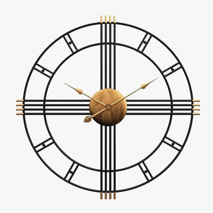 Classic Black Metal Wall Clock - All India Decor