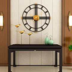 Classic Black Metal Wall Clock - All India Decor