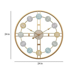 Color Palette Round Metal Wall Clock - All India Decor