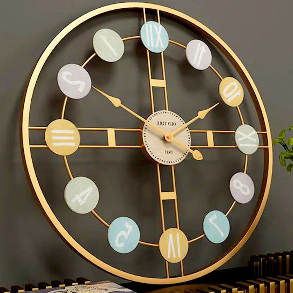 Color Palette Round Metal Wall Clock - All India Decor