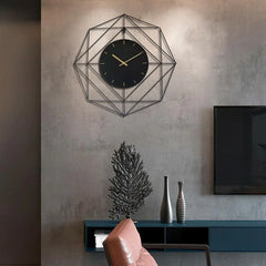 Geometric Pattern Metal Wall Clock - All India Decor