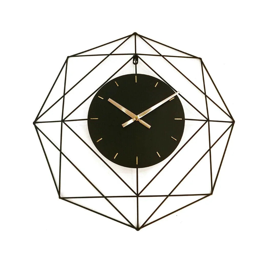 Geometric Pattern Metal Wall Clock - All India Decor
