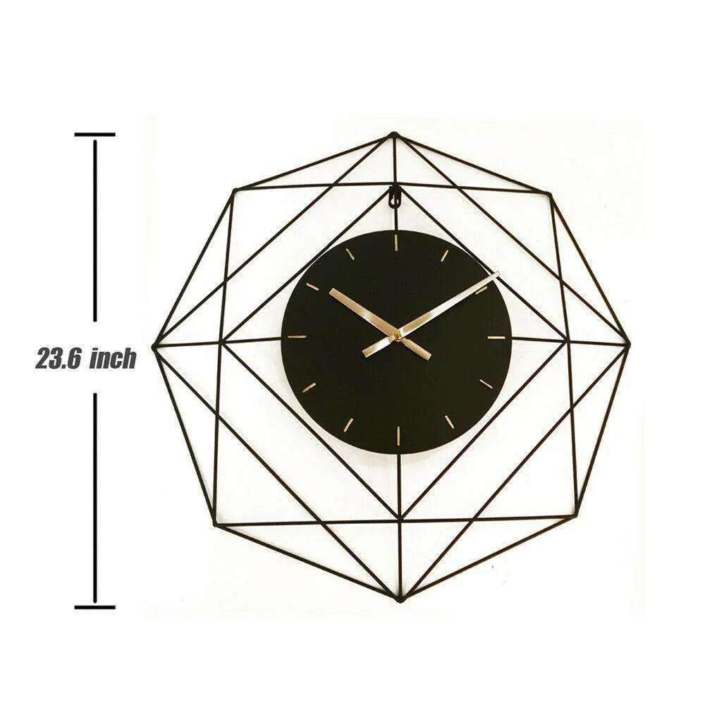 Geometric Pattern Metal Wall Clock - All India Decor